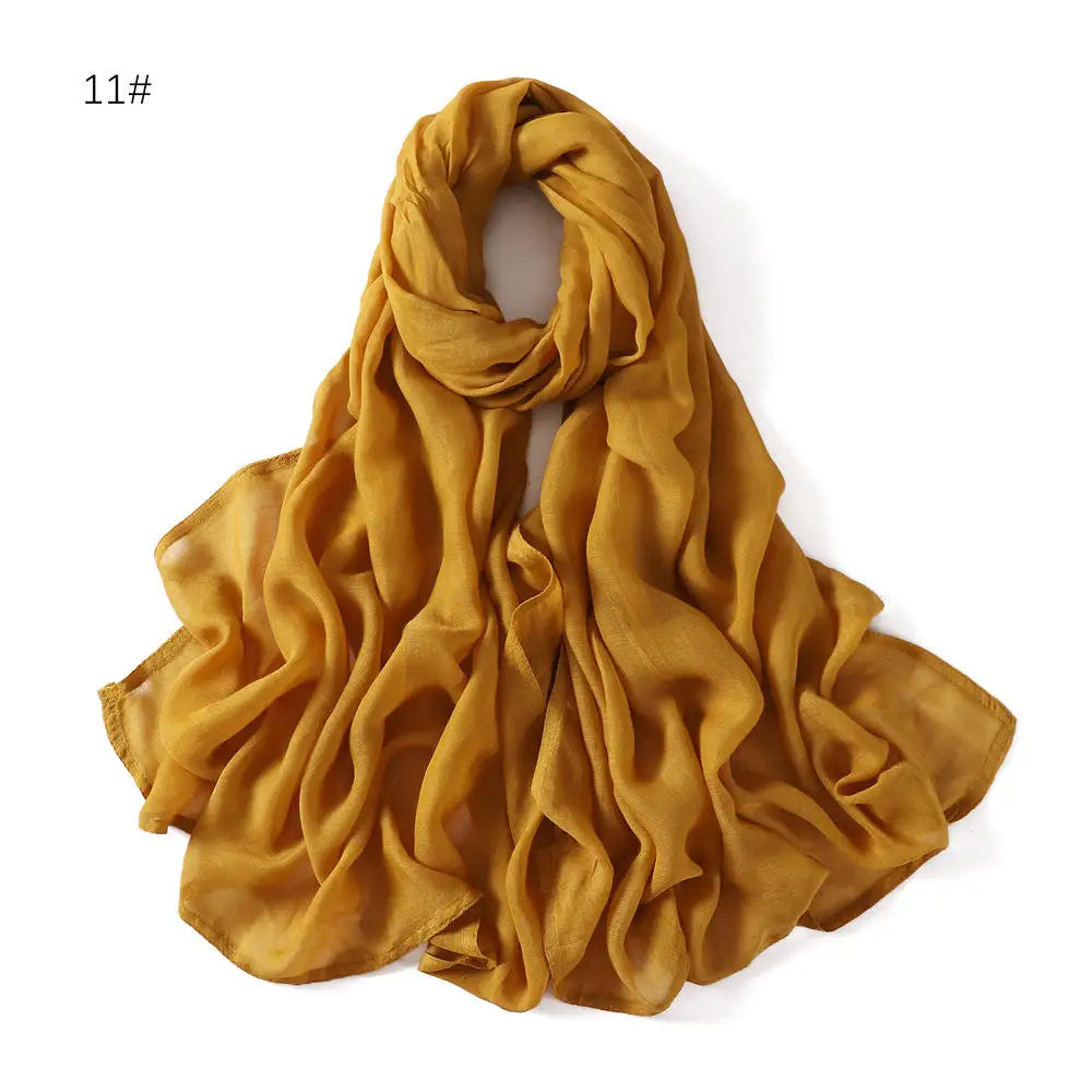 Viscose Hijab Scarf Double Stitches Edge Plain Cotton Modal Muslim Women Scarf Soft Lightweight Shawl Rayon Scarf Hijab 185X85Cm