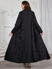 Al Najma Women'S Elegant Simple Jacquard Long Robe, Modest Abaya