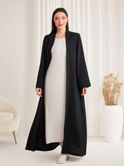 Al Najma Solid Color Shawl Collar Modest Long Sleeve Arabian Abaya Robe