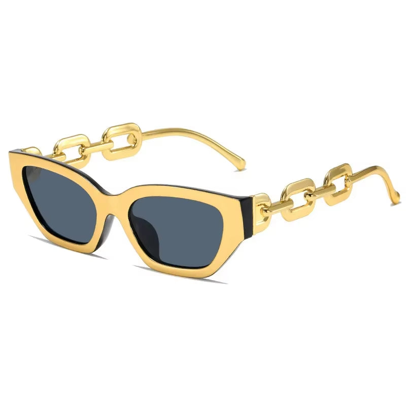 New Fashion Gold Cat Eye Sunglasses Women Vintage Brand Designer Glasses Black Sunglasses for Women UV400