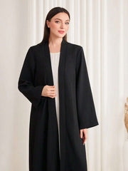 Al Najma Solid Color Shawl Collar Modest Long Sleeve Arabian Abaya Robe