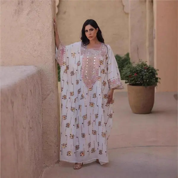 Loose Long Muslim Dress Kaftan With Headscarf ZAYNAO