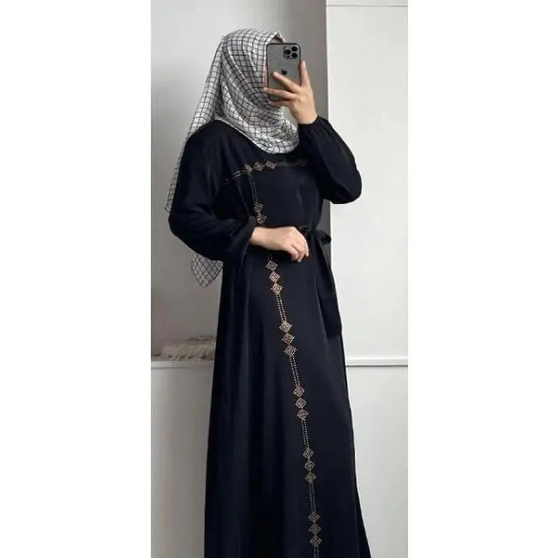 ZAYNAO Ayesha'S Collection Turkish Abaya Women'S Modest Maxi Dress with Long Sleeve, Black, Soft and Comfortable Material Pashmina Outfit Ayesha'S Collection Turkish Abaya Women'S Modest Maxi Dress with Long Sleeve, Black, Soft and Comfortable Material Pashmina Outfit