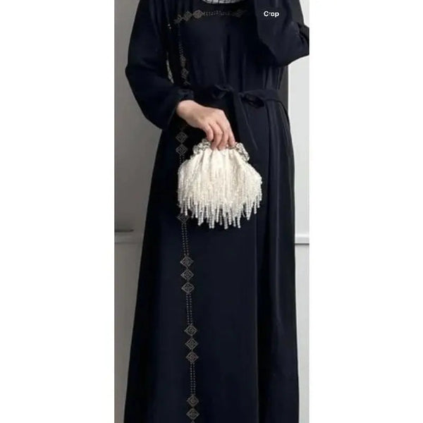 ZAYNAO Ayesha'S Collection Turkish Abaya Women'S Modest Maxi Dress with Long Sleeve, Black, Soft and Comfortable Material Pashmina Outfit Ayesha'S Collection Turkish Abaya Women'S Modest Maxi Dress with Long Sleeve, Black, Soft and Comfortable Material Pashmina Outfit
