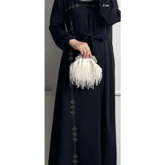 ZAYNAO Ayesha'S Collection Turkish Abaya Women'S Modest Maxi Dress with Long Sleeve, Black, Soft and Comfortable Material Pashmina Outfit Ayesha'S Collection Turkish Abaya Women'S Modest Maxi Dress with Long Sleeve, Black, Soft and Comfortable Material Pashmina Outfit