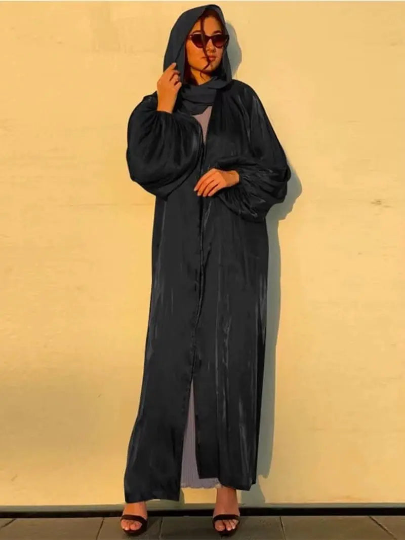 ZAYNAO Eid Djellaba Abaya Dubai Shiny Soft Cuff Sleeves Muslim Dress Silky Kimono Dubai Turkey Muslim Dress Islam Abayas with Belt WY56 Eid Djellaba Abaya Dubai Shiny Soft Cuff Sleeves Muslim Dress Silky Kimono Dubai Turkey Muslim Dress Islam Abayas with Belt WY56