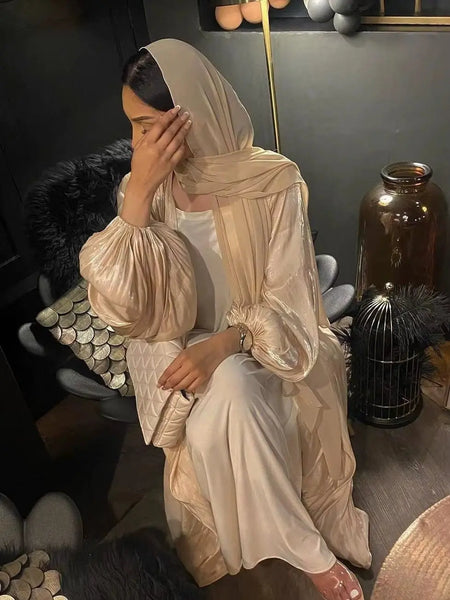 ZAYNAO Eid Djellaba Abaya Dubai Shiny Soft Cuff Sleeves Muslim Dress Silky Kimono Dubai Turkey Muslim Dress Islam Abayas with Belt WY56 Eid Djellaba Abaya Dubai Shiny Soft Cuff Sleeves Muslim Dress Silky Kimono Dubai Turkey Muslim Dress Islam Abayas with Belt WY56