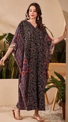 ZAYNAO Multicolor / One-Size Al Najma V-Neck Batwing Sleeve Ditsy Floral Kaftan Modest Arabian Dress 313047070067 0269ed78-4395-4e98-8022-fbbeb44d3665 Al Najma V-Neck Batwing Sleeve Ditsy Floral Kaftan Modest Arabian Dress