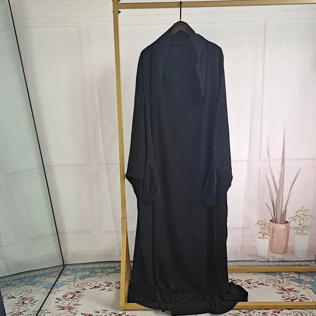 ZAYNAO Women Black / Free Size Amazon Abaya Dubai Turkey One-piece Prayer Dress CJYD173203902BY Abaya Dubai Turkey One-piece Prayer Dress