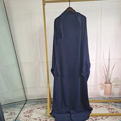 ZAYNAO Women Dark Blue / Free Size Amazon Abaya Dubai Turkey One-piece Prayer Dress CJYD173203907GT Abaya Dubai Turkey One-piece Prayer Dress