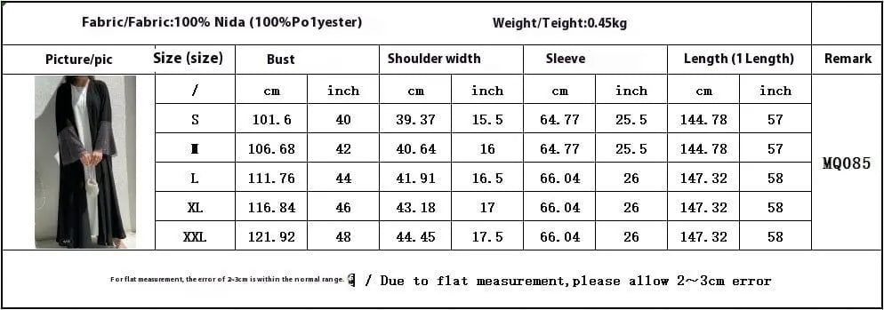ZAYNAO Women MQ085 Cardigan Abaya Muslim Cross-border Stretch Diamond Mesh Robe Cardigan Abaya Muslim Cross-border Stretch Diamond Mesh Robe